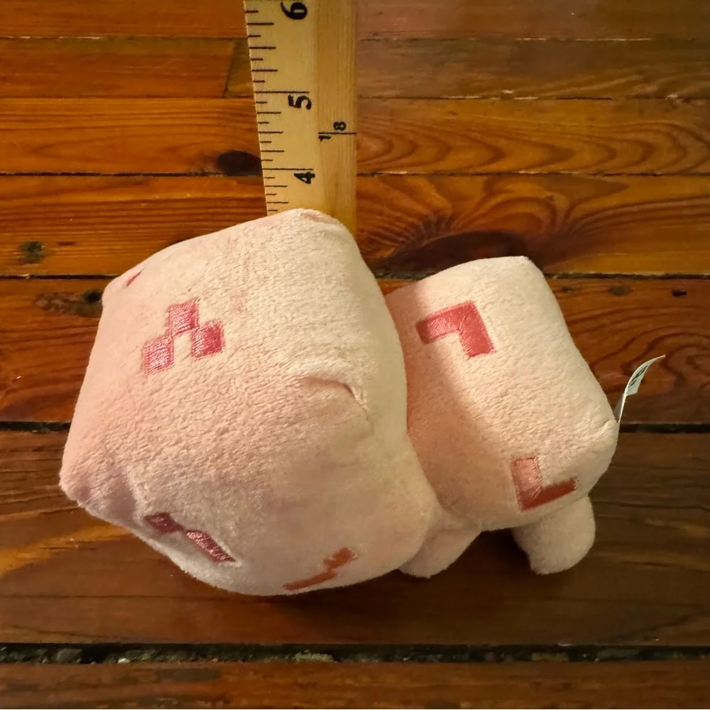 🧩 Mojang Minecraft Baby Pig Plush Stuffed Animal Toy Pink Derp Eyes 2014 7”